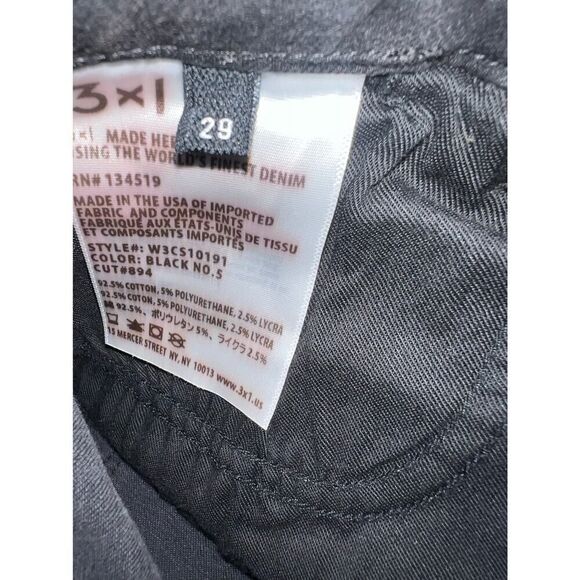 3x1 Denim NWT Womens High Rise Double Seam Black Faded Jeans size 29 MSRP $225 - Picture 5 of 7